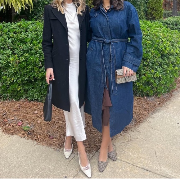 H&M Jackets & Blazers - H&M Blue Denim Trench Coat / Jacket